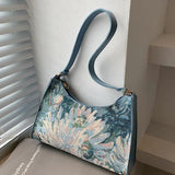 Oil Painting Shoulder Bag for Women Small Handbag