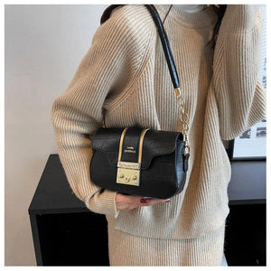 Stone Pattern PU Leather Shoulder Bag Crossbody Flap Purse Female Handbag Clutch