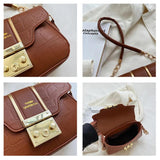 Stone Pattern PU Leather Shoulder Bag Crossbody Flap Purse Female Handbag Clutch