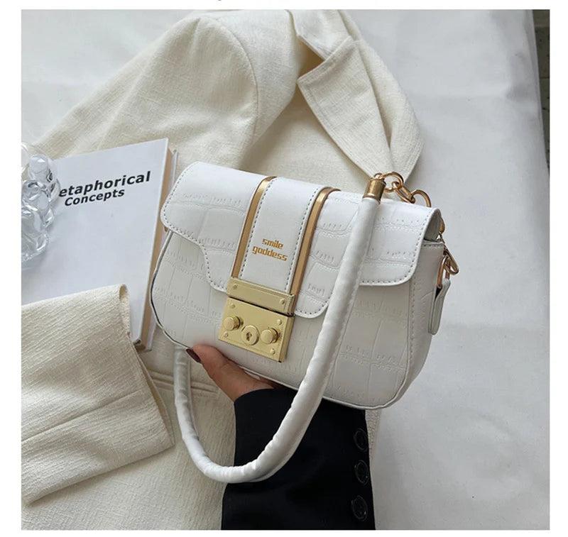 Stone Pattern PU Leather Shoulder Bag Crossbody Flap Purse Female Handbag Clutch