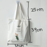 Qiaoduo Women's Canvas Shoulder Bag Flowers Printing Shopping Bag Lady Handbag