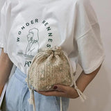 Straw Beach Bag Flower Embroidery Lace Crossbody