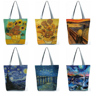 Van Gogh Oil Painting Tote Bag Foldable Handbag