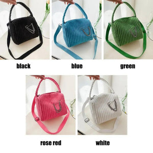 Corduroy Bag Women Shoulder Handbag Crossbody Bucket Bag
