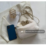 Faux Fur Small Crossbody Bag Casual Tote
