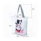 Miyahouse Panda Canvas Tote Handbags High Capacity Women Shopping Bag