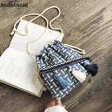 Chinese Style Messenger Shoulder Bag Costume Cloth Purse Tassel Bucket Bag
