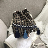 Chinese Style Messenger Shoulder Bag Costume Cloth Purse Tassel Bucket Bag