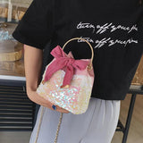 Sequins Mini Bucket Bag Crossbody Handbag