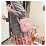 Canvas Crossbody Bag Small Wallet Flap Phone Shoulder Bag Ladies Handbag