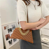 Striped Small Square Bag Retro Shoulder Messenger Bag
