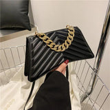 Striped Small Square Bag Retro Shoulder Messenger Bag