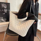 Large Capacity Diamond Check Bag Women's Tote Casual Handbag