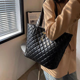 Large Capacity Diamond Check Bag Women's Tote Casual Handbag