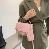 Textured Chain Shoulder Bag Crossbody Small Square Bag