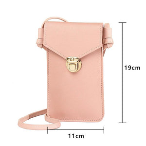 Touch Screen Leather Cell Phone Bag Multifunction Shoulder Bag Wallet