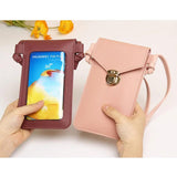 Touch Screen Leather Cell Phone Bag Multifunction Shoulder Bag Wallet