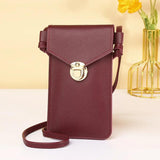 Touch Screen Leather Cell Phone Bag Multifunction Shoulder Bag Wallet