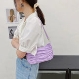 Retro Casual Women's Totes Shoulder Bag Pleated Shopping Bag