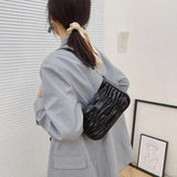 Retro Casual Women's Totes Shoulder Bag Pleated Shopping Bag