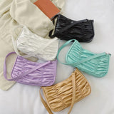 Retro Casual Women's Totes Shoulder Bag Pleated Shopping Bag