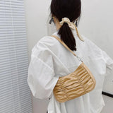 Retro Casual Women's Totes Shoulder Bag Pleated Shopping Bag