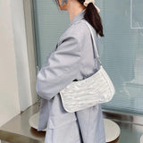 Retro Casual Women's Totes Shoulder Bag Pleated Shopping Bag