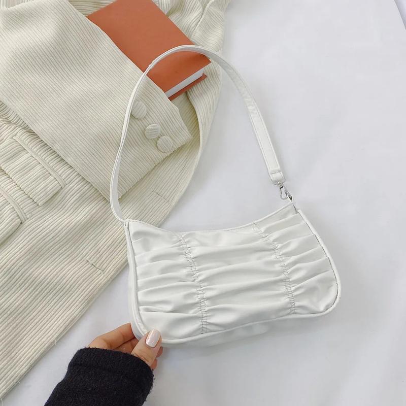Retro Casual Women's Totes Shoulder Bag Pleated Shopping Bag