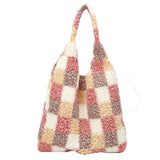 Plaid Pendant Shoulder Tote Bag for Women