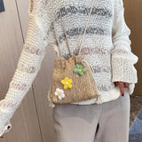 Small Fresh Straw Woven One-Shoulder Messenger Bag