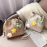 Small Fresh Straw Woven One-Shoulder Messenger Bag