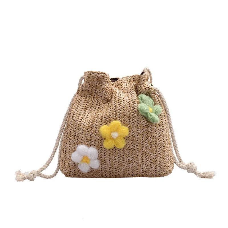 Small Fresh Straw Woven One-Shoulder Messenger Bag