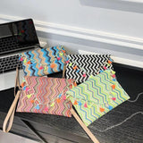 Ethnic Stripe Chain Shoulder Diagonal Bag