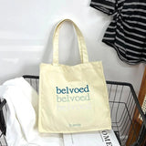 Women Canvas Shoulder Bag Embroidery Daily Shopping Handbags Tote for Girls