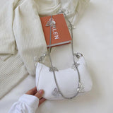 Women PU Leather Shoulder Bag Vintage Butterfly Chain Mini Handbag