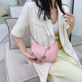 Women PU Leather Shoulder Bag Vintage Butterfly Chain Mini Handbag