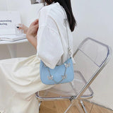 Women PU Leather Shoulder Bag Vintage Butterfly Chain Mini Handbag
