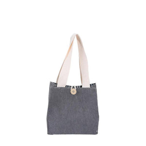 Vintage Corduroy Shoulder Bag College Style Retro Handbag