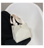 Vintage Corduroy Shoulder Bag College Style Retro Handbag