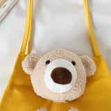Bear Women Canvas Handbags All-match Ladies Shoulder Bag