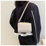 Vintage Plaid Crossbody Bag Women PU Leather Handbag Flap Small Purse