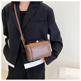 Vintage Plaid Crossbody Bag Women PU Leather Handbag Flap Small Purse
