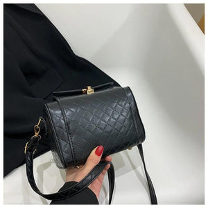 Vintage Plaid Crossbody Bag Women PU Leather Handbag Flap Small Purse
