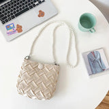 Pearls Chains Shoulder Bag Women Crossbody Purse Lady Messenger Handbag
