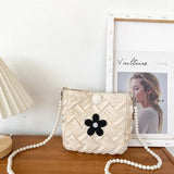 Pearls Chains Shoulder Bag Women Crossbody Purse Lady Messenger Handbag