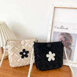 Pearls Chains Shoulder Bag Women Crossbody Purse Lady Messenger Handbag