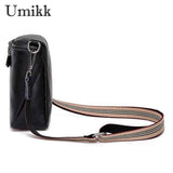 Cowhide Leather Mini Women Messenger Bag with Wide Strap