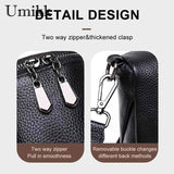 Cowhide Leather Mini Women Messenger Bag with Wide Strap