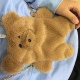 Cartoon Bear Plush Shoulder Bag Handbag