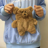 Cartoon Bear Plush Shoulder Bag Handbag